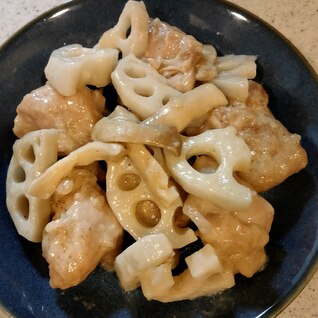 鶏肉とレンコンのマヨ炒め